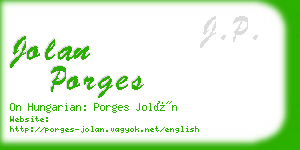 jolan porges business card